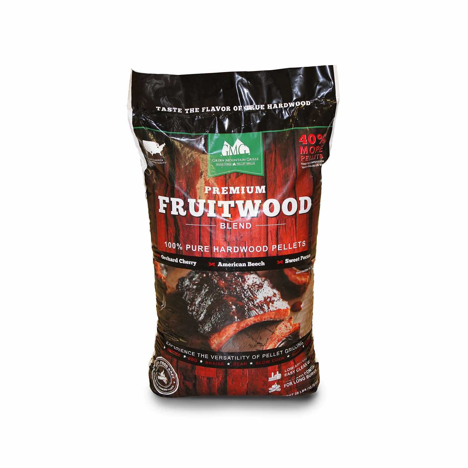 Premium Fruitwood Blend Grilling Pellets - 28 lb bag