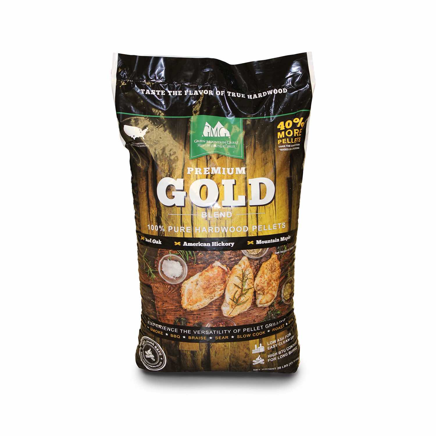 Premium Gold Blend Grilling Pellets - 28 lb bag