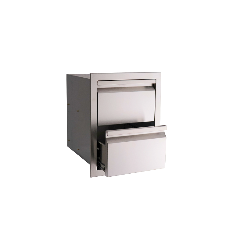 Valiant Stainless Double Drawer - Fully Enclosed