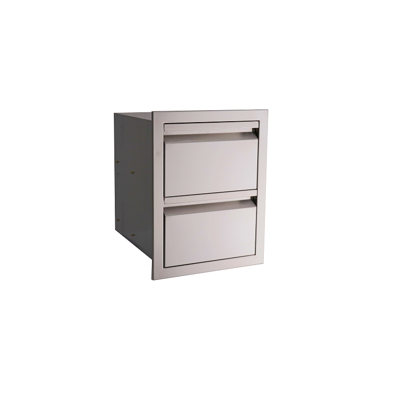 Valiant Stainless Double Drawer - Fully Enclosed