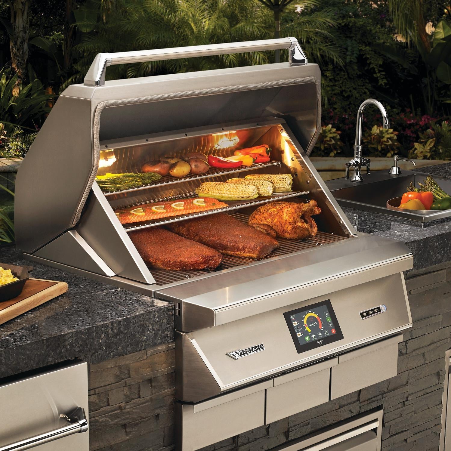 36" Twin Eagles Pellet Grill and Smoker with Rotisserie