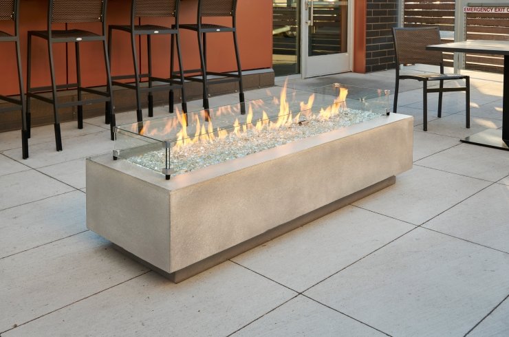 Natural Grey Cove 72" Linear Gas Fire Pit Table