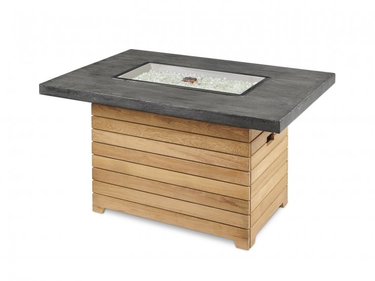 Darien Rectangular Gas Fire Pit Table with Everblend Top