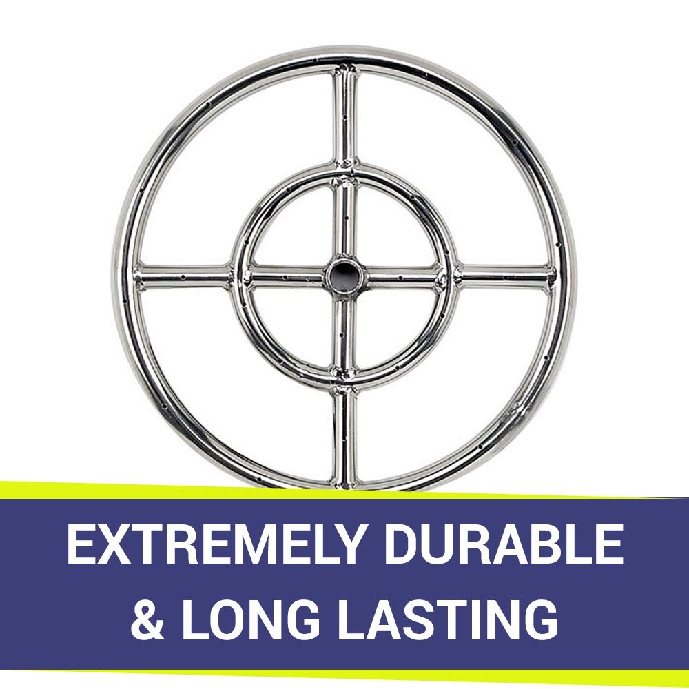 Double-Ring Stainless Steel Burner with a 1/2" Inlet