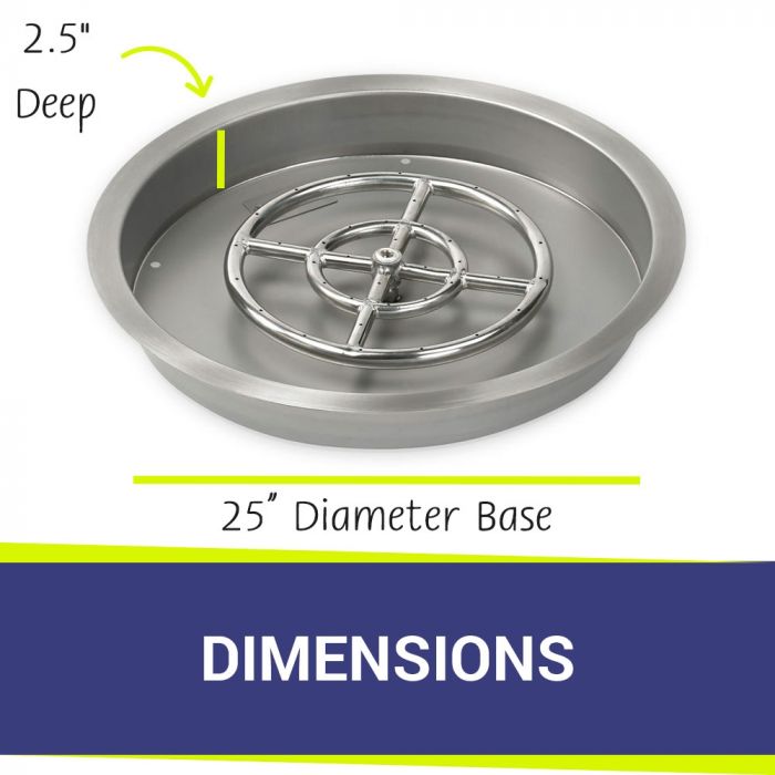 25" Stainless Steel Round Drop-In Pan With 18" Ring Burner