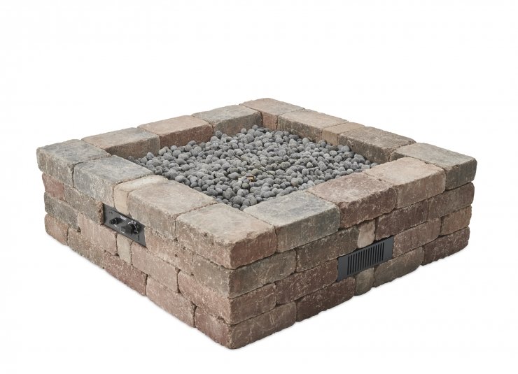 Bronson Block Square Gas Fire Pit Kit — The Collective Outdoors