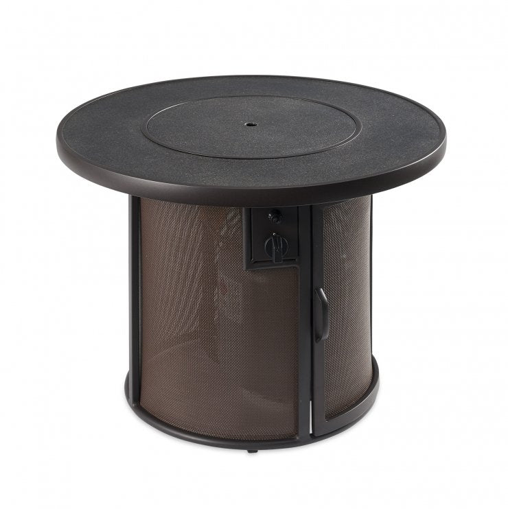 Brown Stonefire Round Gas Fire Pit Table