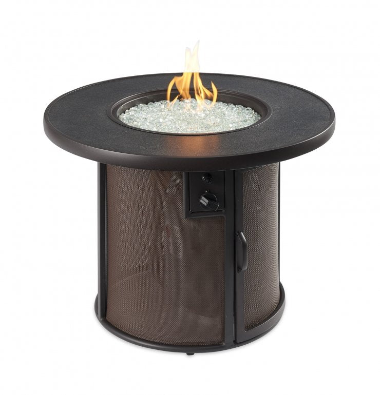 Brown Stonefire Round Gas Fire Pit Table
