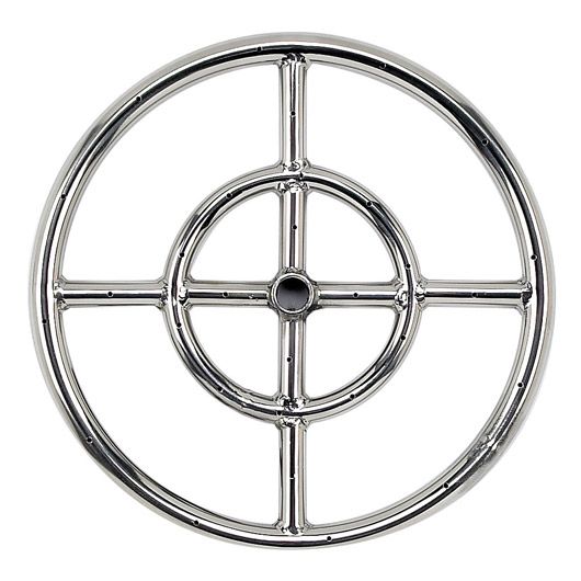 Double-Ring Stainless Steel Burner with a 1/2" Inlet