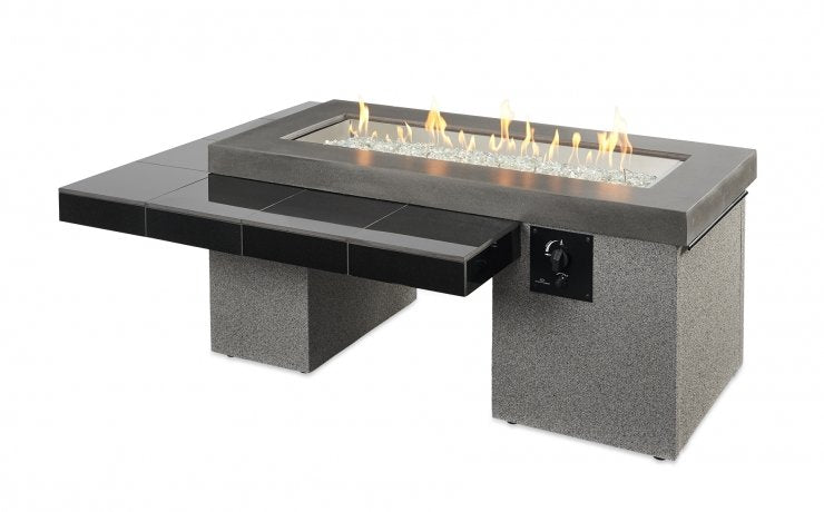 Black Uptown Linear Gas Fire Pit Table